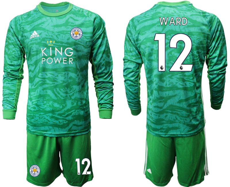 Men 2019-2020 club Leicester City green goalkeeper long sleeve #12 Soccer Jerseys->leicester city jersey->Soccer Club Jersey